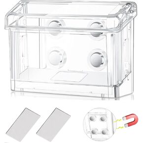 2 Pcs Magnetic Outdoor Business Card Holder, Acrylic Vehicle Clear Business Card Holder Mount Box for Smooth Metal Surface for Office Store Trucks Wall, 4.25 x 1.46 x 2.87 Inch in Kuwait