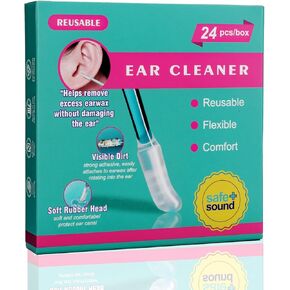 عصا تنظيف الأذن اللاصقة المكونة من 24 قطعة، منظف الأذن اللاصق بتصميم قابل للغسل، مسحات الأذن اللزجة الناعمة القابلة لإعادة الاستخدام لتنظيف الأذن اللطيف، أدوات إزالة شمع الأذن المحمولة للبالغين (أخضر زيتوني) in Kuwait