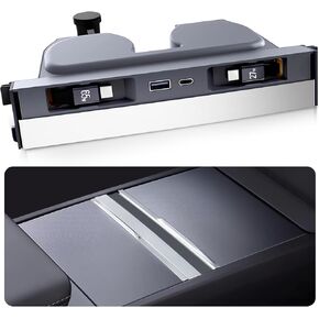 محور USB لـ Tesla Model 3 Highland 2024 2025 Model Y Juniper 2025 مع غطاء منزلق ، 84W 4 في 1 منافذ متعددة الشاحن Fast Charger Center Console Console Console Console مع كابلات قابلة للسحب in Kuwait