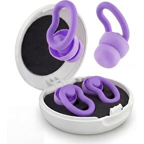 Ear Plugs for Sleeping, 2 Pairs Reusable Ear Plugs for Side Sleepers, 6 Sizes Silicone Ear Tips (Single & Dual Layer) 30dB Noise Reduction for Snoring, Travel & Focus in Kuwait