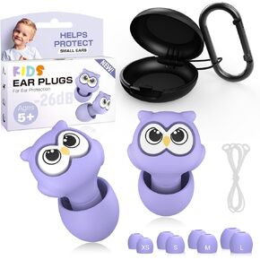 سدادات أذن للأطفال لحماية الأذن للأطفال بعمر 5 سنوات فما فوق، للبالغين والأذنين الصغيرة، 4 أطراف من السيليكون مع سلك أمان، سدادات أذن لتقليل الضوضاء 26 ديسيبل للمدرسة والطائرة والسفر والحفلات الموسيقية وحساسية الضوضاء in Kuwait