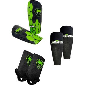 مجموعة مامبا ألتيميت شين جارد، 3 في 1 | وسادات للساق لكرة القدم، وواقيات للكاحل وأكمام ضاغطة للحماية والراحة | الأطفال/الكبار in Kuwait