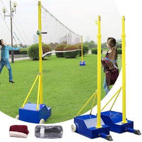 Volleyball Poles for Backyard, Volleyball Net/Badminton Net with Poles,Portable Volleyball Net for Outdoor Indoor Use,5ft-6.8ft Adjustable Height Badminton Poles with Wheels and Base in Saudi Arabia