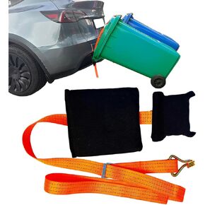 【No-Hitch】 Trash Can Hauler Strap – Heavy-Duty Polyester Trash Can Hauler for 20–96 Gallon Bins, Fits SUV/Truck/Sedan/Minivan, No Hitch Needed, Garbage Can Hauling Towing Straps in Kuwait