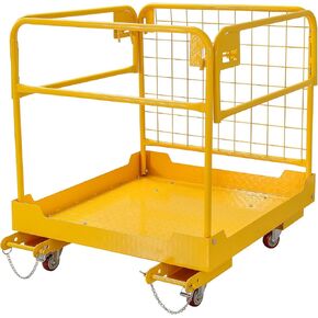 Forklift Safety cage 36x36 inches Forklift Work Platform 1150lbs Capacity with 4 Universal Wheels Aerial Platform Collapsible Lift Basket Aerial Rails for Lifting Loader in Kuwait