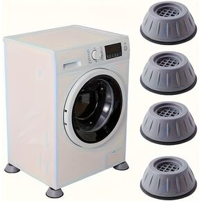 4pcs Anti-Vibration Washing Machine Pads - Thickened Shock Absorbers, Non-Slip Stabilizers for Washers and Refrigerators, Gray Plastic Design with Metal Finish, Gray in Kuwait