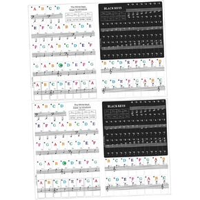 BESPORTBLE Piano Keyboard Stickers for 49/54/61/88 Keys 2 Sets of Adhesive Decals Musical Notes for Beginners Easy to Apply Piano Key Labels for Electronic Organ in Kuwait