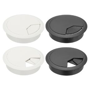 PATIKIL 3 Inch Desk Grommet, 4Pcs Cable Grommet Wire Management Cable Hole Cover Cord Organizer for Office Home Table Countertop, Black in Kuwait