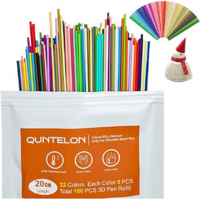 عبوات خيوط PCL ثلاثية الأبعاد مطورة بطول 20 سم، إعادة تحميل أقل، 32 لونًا 160 قطعة، آمنة لدرجة الحرارة المنخفضة، متوافقة فقط مع قلم 3Doodler Start + قلم ثلاثي الأبعاد للرسم والمشروعات الفنية التي تصنعها بنفسك in Kuwait