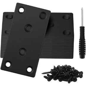 8Pcs Black Mending Plate - 3.15"x1.57", Stainless Steel Flat Metal Brackets Straight Metal Plate Wood Connector Brackets Fixing Brace Joining Plates for Furniture Shelves Fasteners in Kuwait