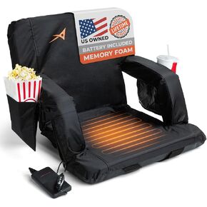 Heated Stadium Seats for Bleachers with Back Support – USB Battery Included - Upgraded 3 Levels of Heat - Foldable Chair - 4 Pockets for Snacks, Cup Holder - for Camping, Games & Sports (Hunter Green) in Kuwait