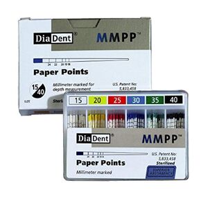 DiaDent 202-603 Diadent 202-603 Color Coded Paper Point, Spill Proof, Clearance, Red, #F Accesory Size, 28 mm Length, Paper (Pack of 200) in Kuwait