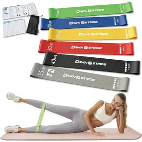 6-Levels Resistance Exercise Loop Bands Set – Elastic Workout Bands for Yoga, Strength Training, Physical Therapy – Guide, Fitness Card & Carry Bag in Saudi Arabia