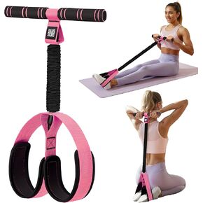Pedal Resistance Band with Handle | Upgraded 55LBS Exercise Resistance Bands for Core, Abs, Legs, Glutes, Arms, Strength, Physical Therapy, Pilates, Sit Up Workout Equipment for Women Home Gym in Saudi Arabia