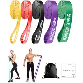 Resistance Bands for Working Out, 5-Levels Exercise Band Set, Pull Up Assistance Bands-Strength Training Physical Therapy Stretching Women Men Home Gym in Kuwait