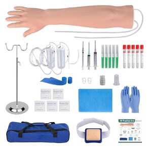 Phlebotomy Practice Kit, IV Practice Arm with Veins, Blood Draw & Venipuncture Training for IV Insertion Practice, IV Injection Practice Kit for Medical Education and Demonstration Only in Kuwait