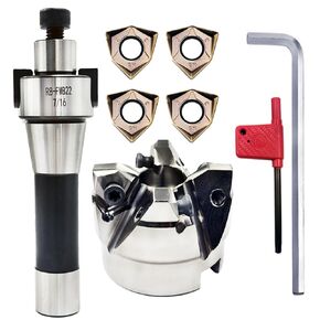 حامل قاطعة المطحنة الوجهية MFWN9050R-22-4T+R8-FMB22-7/16+WNMU080608 شفرة من سبيكة صلبة + مفتاح ربط 8 مم + مفتاح ربط T15، يستخدم في التشغيل الآلي لقطعة العمل على آلة الطحن. in Kuwait