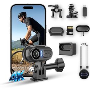 كاميرا POV Action يمكن ارتداؤها بدقة 4K، وكاميرا IPX7 صغيرة مضادة للماء مع تثبيت الصورة بـ 6 محاور، وكاميرا إبهام بدون استخدام اليدين لركوب الدراجات، والسفر، والرياضات الخارجية in Kuwait