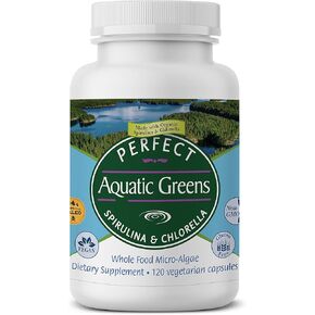 Perfect Supplements – Perfect Aquatic Greens – 120 Vegetable Capsules – Organic Spirulina and Chlorella Supplement – Nutritious Superfood in Kuwait