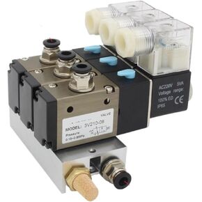 3V310-10-NC كتلة صمام الملف اللولبي المغلقة عادة مع ملحقات كاتم الصوت قاعدة مشعب DC12v 24v AC110v 220v 3 منافذ (تركيبات AC220V 6 مم، 6 محطات) in Kuwait