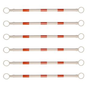 6 Pcs Retractable Traffic Cone Bar, Lightweight Cone Bars, Length from 4ft to 7.2ft, Road Cone Connecting Rod, White and Red, Perfect as Traffic Road in Kuwait