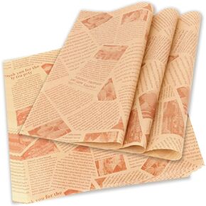 1000 Pcs 12x12 Inches Deli Paper Sheets, Grease Resistant Wax Paper Sheets for Food, Sandwich Wrapping Paper, Waterproof Food Basket Liners for Deli Food, BBQ, Picnic, Party (Newspaper) in Saudi Arabia