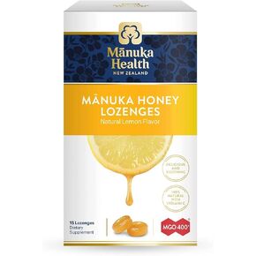 Manuka Health Manuka Honey Lozenges – 15 Lemon Flavored Lozenges – Natural Throat Lozenges Infused with Raw Manuka Honey and Vitamin C for Immune Support in Kuwait