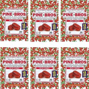 Pine Bros. Softish Throat Drops Value Size Wild Cherry -Approx 30 Drops (Pack of 6) in Kuwait