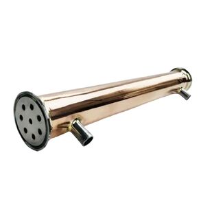 مشبك 1.5 بوصة (38 مم) OD50.5 مم مكثف نحاسي، ارتداد، مزيل للبلغم مع خيط أنثى 1/2 بوصة لطول البيرة 450 مم، 3 أنابيب 8 مم in Kuwait