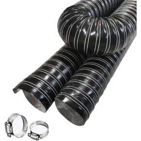 Flexible Automotive Air Duct Hose 13ft - Black Silicone Dryer Vent with Clamps for Brake Cooling, 20mm (3/4in) - High-Temperature Resistant Ducting Solution in Saudi Arabia
