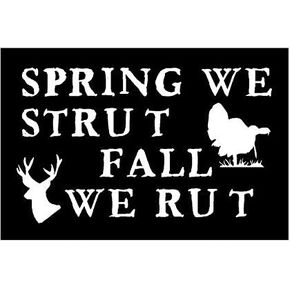 Just For Fun White - 7 x 4.25 Spring Strut Fall Rut Turkey Deer Vinyl Die Cut Decal Bumper Sticker, Windows, Cars, Trucks, laptops, etc in Saudi Arabia
