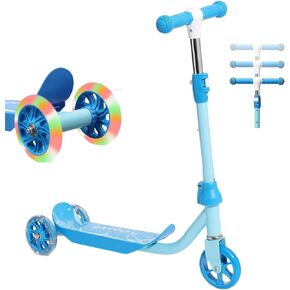 سكوتر ركلة للأطفال من عمر 3 إلى 7 سنوات، سكوتر للأطفال الصغار بثلاث عجلات مع مقود توجيه (بدون ميل)، ارتفاع قابل للتعديل، عجلات خلفية مضيئة، لعبة داخلية وخارجية للفتيات والأولاد، هدية عيد ميلاد للعطلات in Kuwait