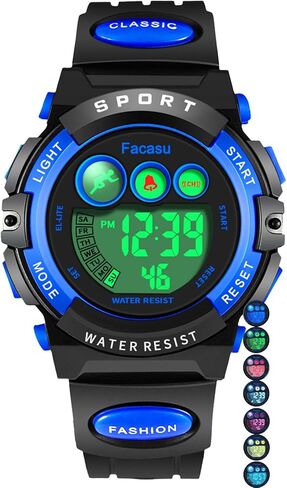 Camo Sports Watch for Boys-Waterproof Kids Digital Watch with Colorful Light, Alarm&Snooze,Stopwatch Military Design Silicone Band Gift for Birthdays,Christmas Outdoor Activities(8+ Years) in Kuwait