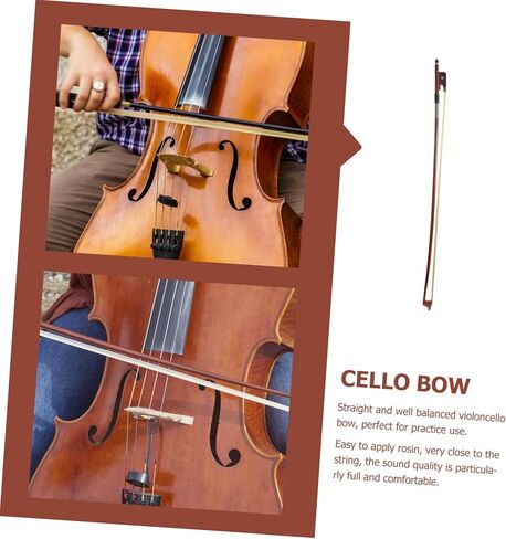 BESPORTBLE Violoncello Bow with Horsetail Hair Durable Brazilian Cello Bow Replacement Balanced for Tone for Beginners and Music Lovers in Saudi Arabia