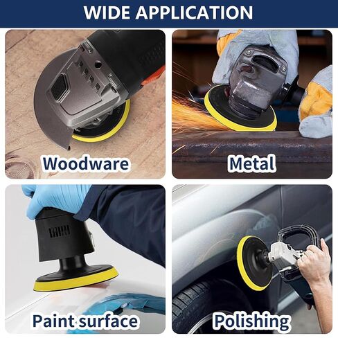4 Inch Angle Grinder Sanding Discs Kit 100 Pcs Adhesive Sand Paper Discs 40-800 Grit Sandpaper with Cushion Pads and Hook & Loop Backing Pad Polishing Attachments for Wood, Metal, Plastic in Saudi Arabia