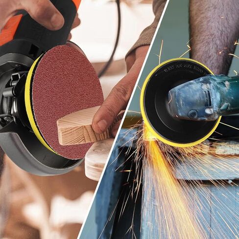4 Inch Angle Grinder Sanding Discs Kit 100 Pcs Adhesive Sand Paper Discs 40-800 Grit Sandpaper with Cushion Pads and Hook & Loop Backing Pad Polishing Attachments for Wood, Metal, Plastic in Saudi Arabia