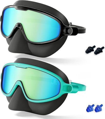 Aegend Kids Swim Goggles with Nose Cover Age 3–14, Anti-Fog UV Protection, No Leaking Comfortable Fit for Boys & Girls in Kuwait