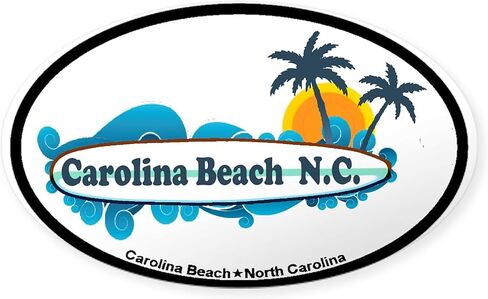 CafePress Carolina Beach NC Surf Design Oval Car Bumper Sticker in Kuwait