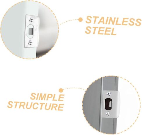 مجموعة أطباق 6 قطع من الفولاذ المقاوم للصدأ لتعزيز الباب وأمانه - ألواح غطاء قفل متينة للاستخدام الداخلي والخارجي in Kuwait