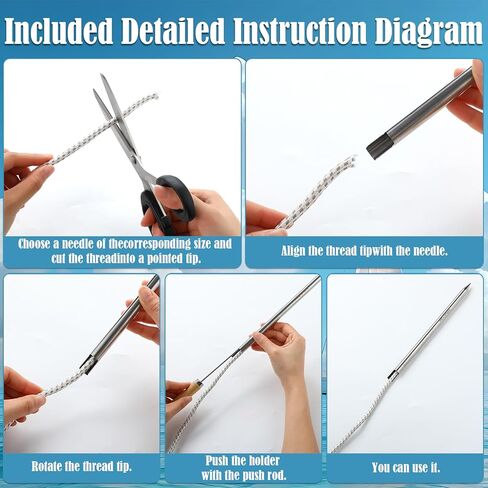 12 Pcs Rope Splicing Tool Kit with Guide Book Stainless Steel FID 1/4" 5/16" 3/8" 7/16" 1/2" Line Braiding Set with Marlin Spike Scissors Tape for Sailing Boating Camping Outdoor Rope Work in Saudi Arabia