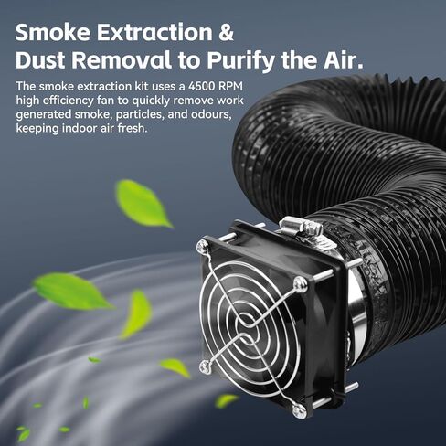 UniTak3D Smoke Exhaust Kit with Efficient Ventilation 4500RPM Fan and Pipe,Exhaust Smoke&Odors,Fan Fume Extraction Kit Exhaust Fan for Laser Engraver and 3D Printer Enclosure Tent Cover in Saudi Arabia