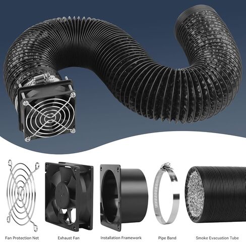UniTak3D Smoke Exhaust Kit with Efficient Ventilation 4500RPM Fan and Pipe,Exhaust Smoke&Odors,Fan Fume Extraction Kit Exhaust Fan for Laser Engraver and 3D Printer Enclosure Tent Cover in Saudi Arabia