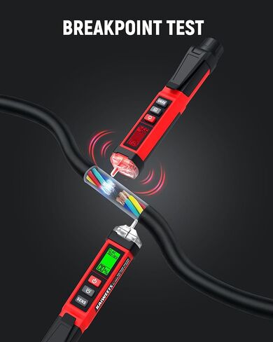 KAIWEETS Non-Contact Voltage Tester Pen, Dual Range AC 12V/70V-1000V Electrical Tester with LCD Display, CAT IV 1000V, Signal Percentage, Buzzer Alarm, Live Wire Detector and Breakpoint Finder in Kuwait