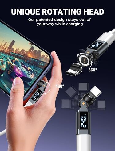 محول USB C مغناطيسي PD 240 وات (2 حزمة)، محول 9PIN USB C 90 درجة مع شاشة رقمية LED/ جهاز اختبار عداد الطاقة 360 و180 درجة لهاتف واحد 17/16/15، سلسلة Ma-Book Pro/1Pad، Samsung، الكمبيوتر اللوحي، الكمبيوتر المحمول in Kuwait