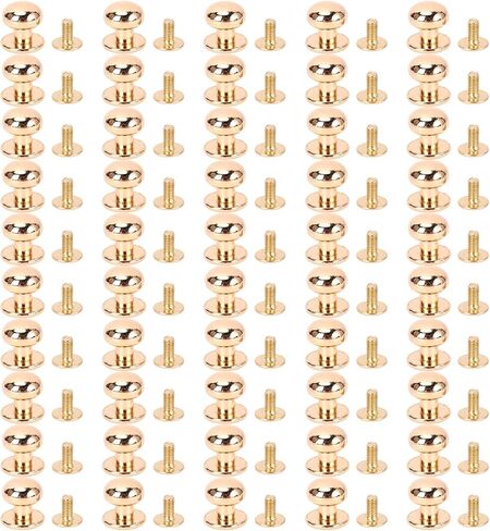 50 Sets Ball Head Stud Rivets Zinc Alloy High Hardness Multifunctional Screw Back Metal Decorative Rivets for Handcraft (Silver Black) in Kuwait