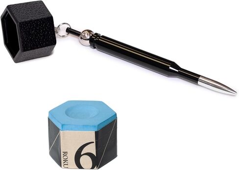 Kamui ROKU Pool cue Billiard Chalk - Blue - with Bullet Chalk Holder in Kuwait