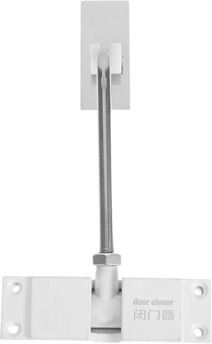 NUOBESTY Square Aluminum Alloy Dual Spring Adjustable Automatic Door Closer, 2pcs Self-Closing Door Hinge for Residential and Commercial Use, White in Saudi Arabia