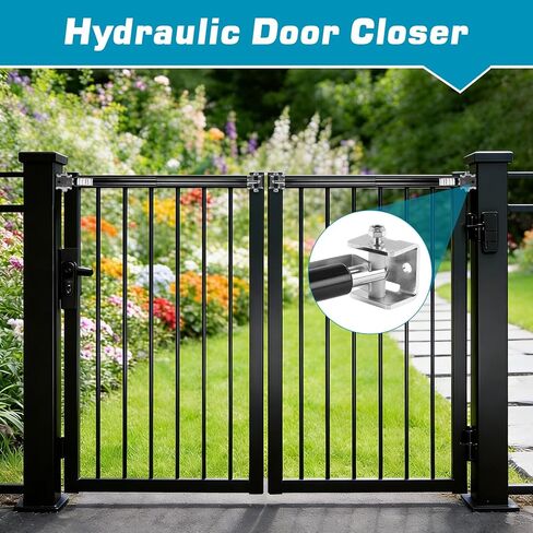 6Pcs TB200B Outdoor Hydraulic Gates Closer Kit 60 To 140 Pounds in Weight Closing Automatic Door Closers 40 To 64 Inches in Width Protective Door Holder Hardware for Warehouses Stadiums Courty in Kuwait