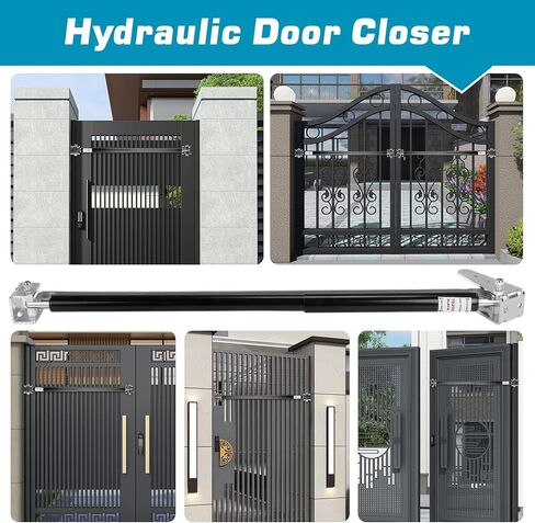 6Pcs TB200B Outdoor Hydraulic Gates Closer Kit 60 To 140 Pounds in Weight Closing Automatic Door Closers 40 To 64 Inches in Width Protective Door Holder Hardware for Warehouses Stadiums Courty in Kuwait