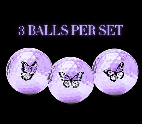 Butterfly Golf Gifts for Butterfly Lovers, Gifts for Women/Men, Golf Balls Set, Perfect for Female/Male on Birthday, Christmas - Purple in Saudi Arabia